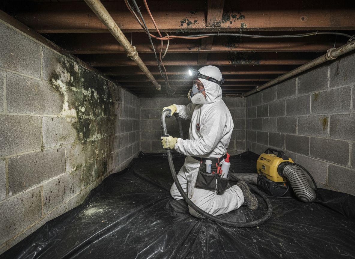 crawl space mold removal in Burton