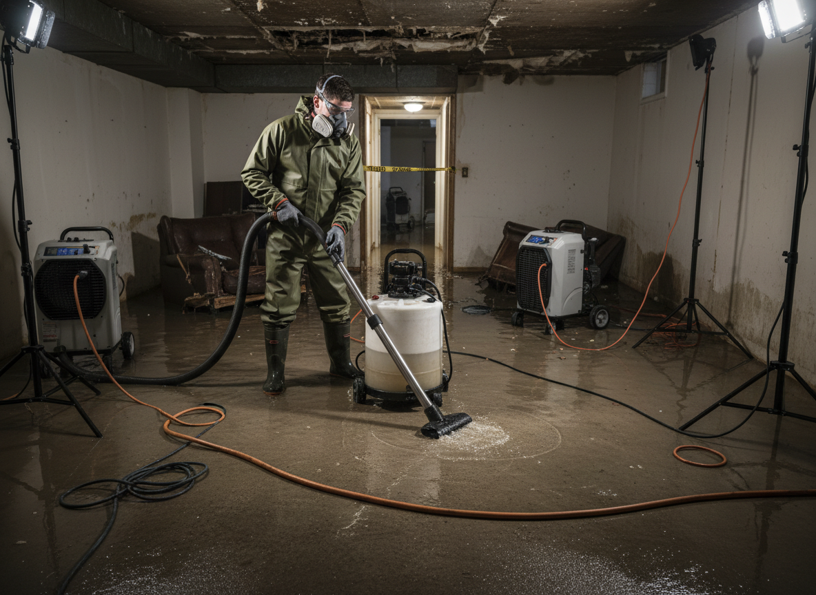 Flood restoration services in Burton